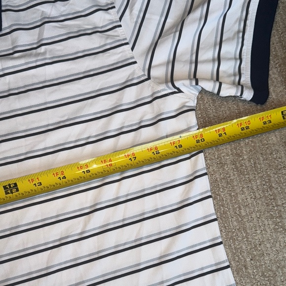 G/FORE Navy White Stripe Performance Polo Men's Small Golf Shirt Stretch Shirt - Picture 6 of 13